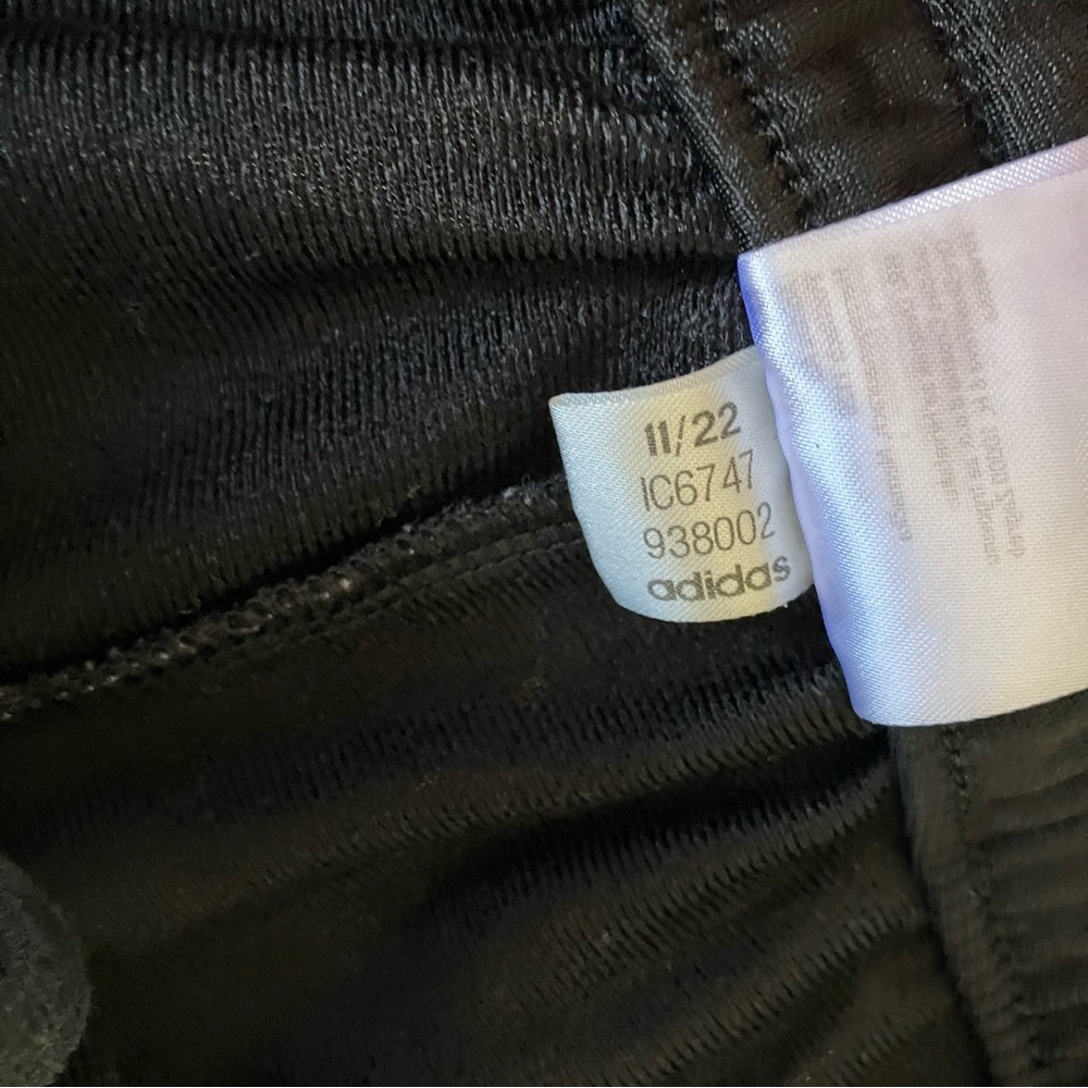 Adidas Black 3 Stripe Track Pant Size 2XL Drawstring Waist Jogger Pockets Tricot - Picture 11 of 12